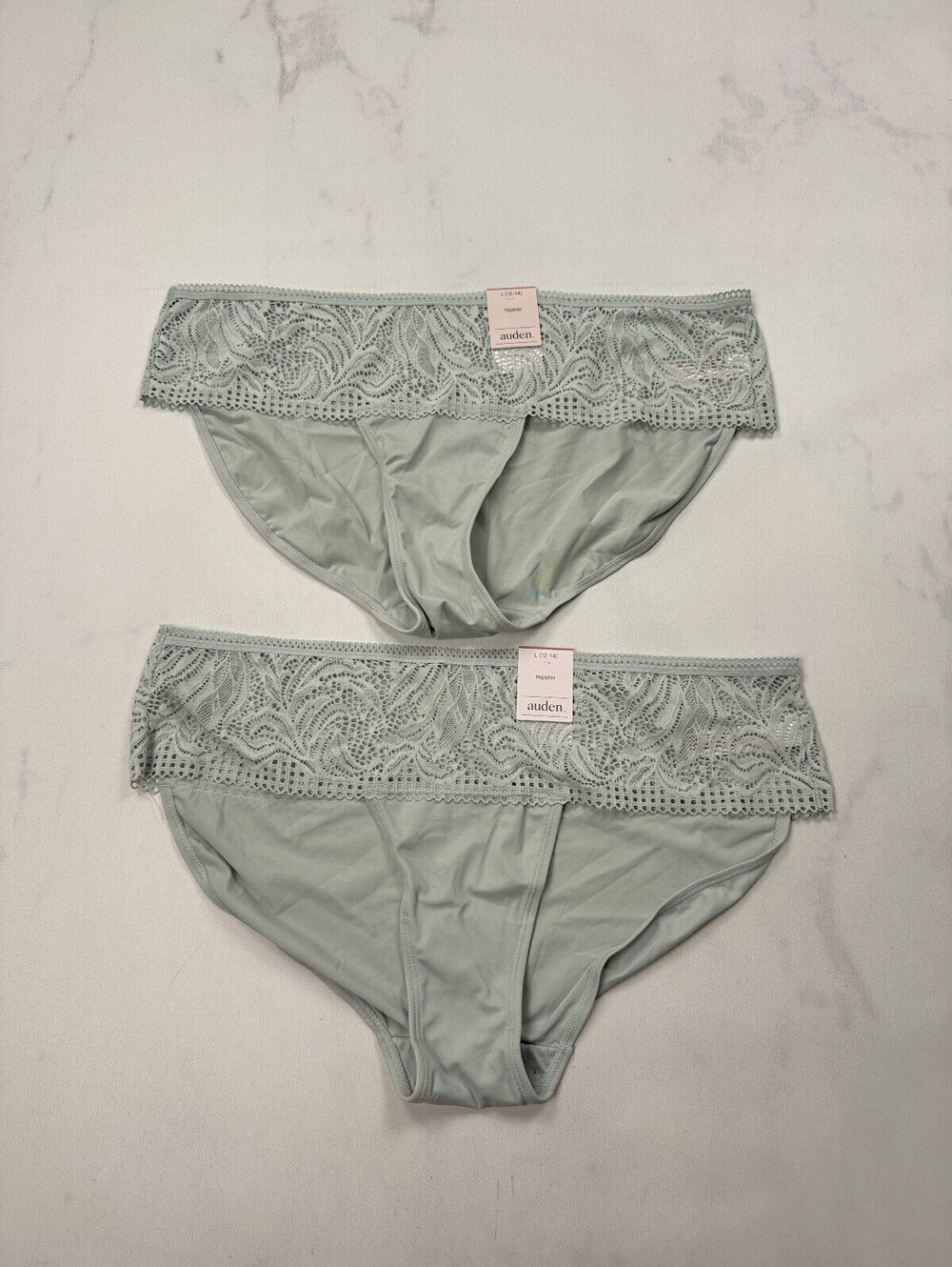 Auden Lace Brief Mint Modern Romantic Bundle of 2 - Womens L